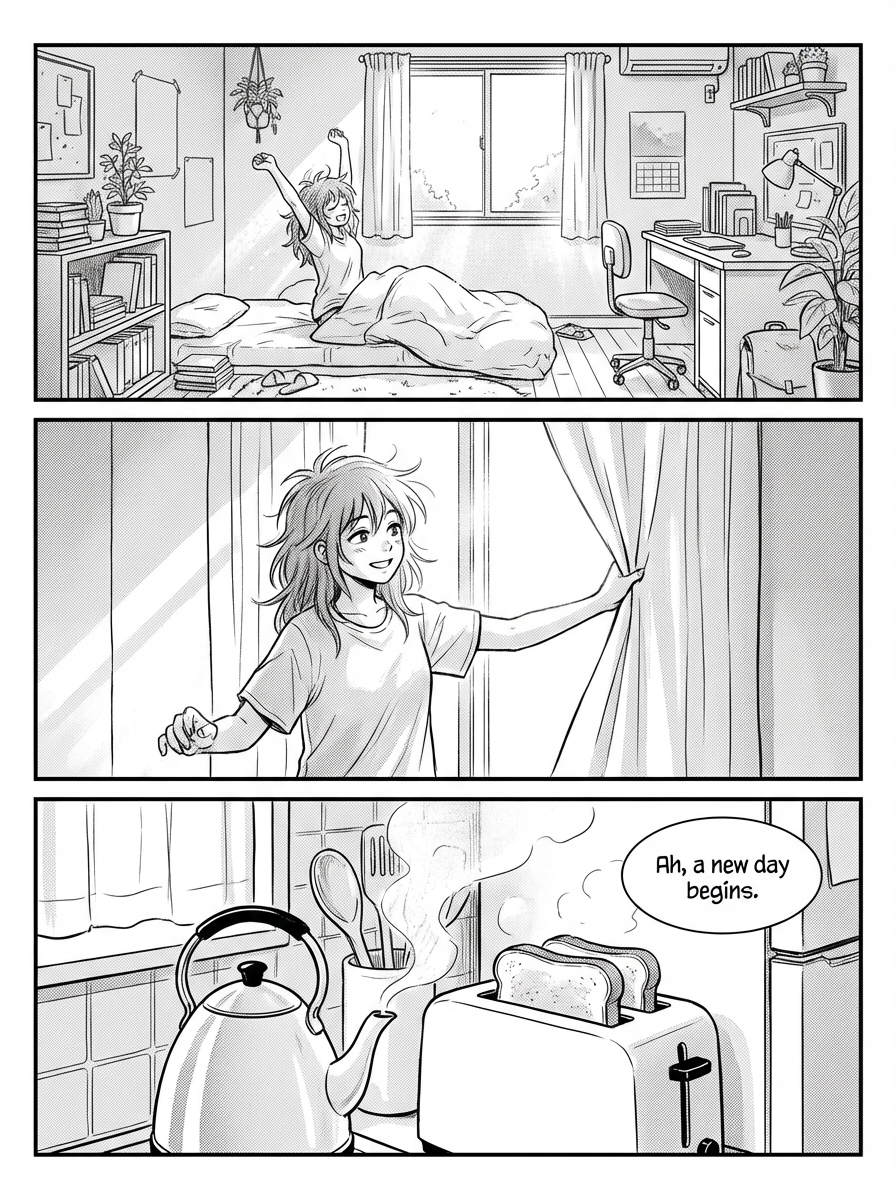 AI generated manga panel - Nano Banana Pro text to image